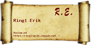 Ringl Erik névjegykártya